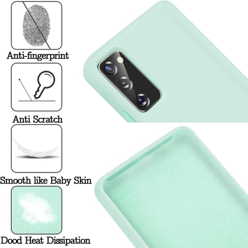 Vista 3 de Funda de silicona líquida compatible con Galaxy S20 FE 5G, protección de cuerpo completo de goma de gel a prueba de golpes para Galaxy S20 FE 6.5