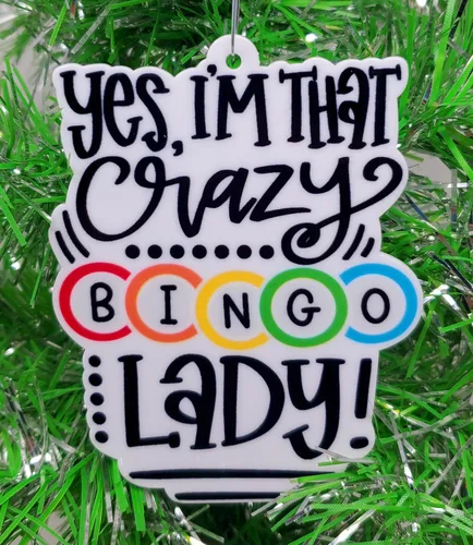 Vista 2 de Adorno navideño de bingo - Sí, soy esa señora loca de bingo (B102)