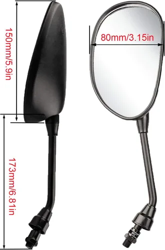 Vista 2 de Espejos para cuatrimoto, espejos de motocicleta, 360 grados tipo bola, espejo retrovisor lateral para manillares, bicicleta, motos de nieve