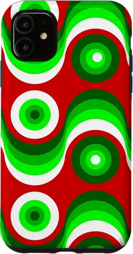 Vista 8 de iPhone 16 ugly christmas mod groovy red green 1960s 1970 retro vintage Case