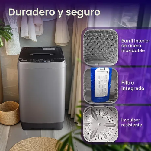 Vista 3 de Anypro Lavadoras de ropa portátiles de 17.8LBS lavadora y centrifugadora automática completa combo con 10 programas y 8 niveles de agua, máquina
