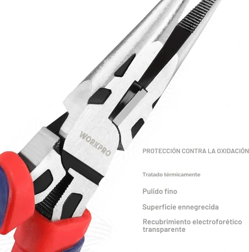 Vista 2 de WORKPRO Juego de alicates de 5 piezas con bolsa de almacenamiento, nariz larga de 7 pulgadas, diagonal de 6 pulgadas, junta de ranura de 8 pulgadas