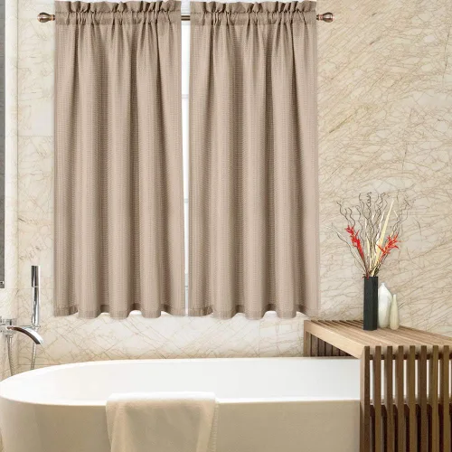 Vista 16 de CAROMIO - Cortina para cocina, cortina texturizada, cortinas para ventana de baño, varios tamaños