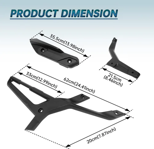 Vista 4 de Kit de soportes de aluminio para alforjas compatible con accesorios Can-Am Ryker Reemplazar #219400856 Portaequipajes Aluminum Luggage Bag Rack