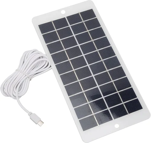 Vista 6 de Panel solar, 10W 5V Panel Solar Tipo C Salida Panel de Carga Solar Portátil para Teléfono de Carga de Monitoreo de Seguridad