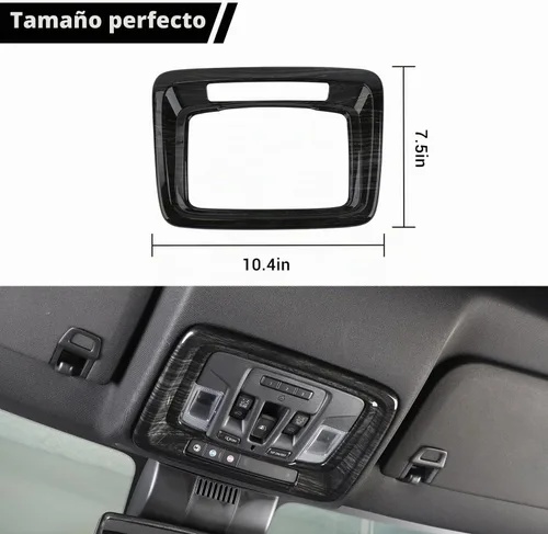 Vista 5 de RT-TCZ Marco de luz de cúpula para consola superior Silverado para Chevy Silverado GMC Sierra 2019 en adelante Accesorios interiores de grano