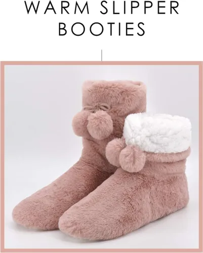 Vista 5 de DICUIRD Calcetines gruesos y cálidos para mujer con pinzas - Pantuflas navideñas para casa