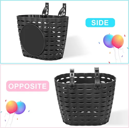Vista 2 de Cesta de bicicleta para niños, cesta de bicicleta con campana, radios de rueda, gafas, accesorios de bicicleta para niños y niñas