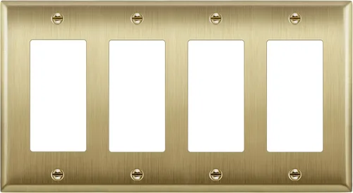 Vista 31 de ENERLITES Placa decorativa doble de metal para interruptor o receptáculo, placa de pared de acero inoxidable, resistente a la corrosión