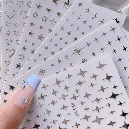 Vista 19 de Calcomanías de uñas de gato, 8 hojas de calcomanías autoadhesivas 3D con diseño de gato dorado, plateado, negro, blanco, para niños, niñas, mujeres