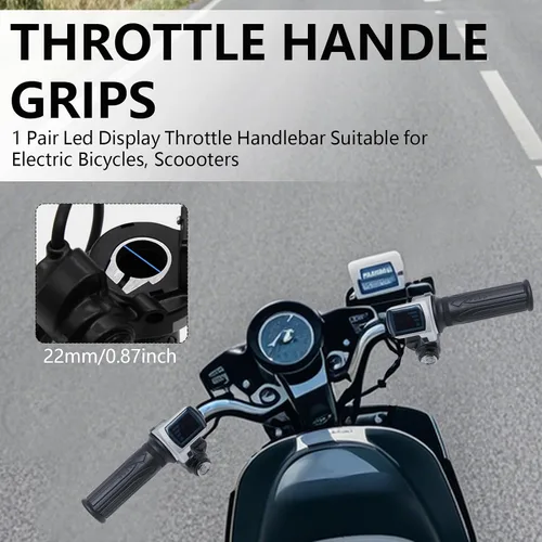 Vista 3 de Acelerador eléctrico para bicicleta, 48 V, agarre de acelerador de media torsión, juego de llaves de bloqueo de pantalla LED para motocicleta scooter
