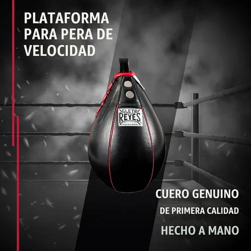 Vista 2 de CLETO REYES Plataforma de cuero de perforación bolsa de velocidad para boxeo, MMA, Muay Thai, equipo de entrenamiento Negro