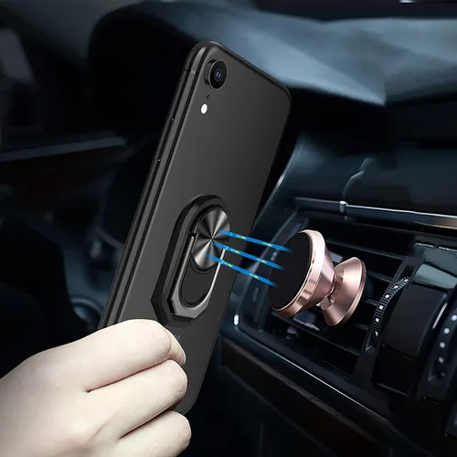 Vista 5 de Estuche y soporte de anillo para Oukitel WP66 - transparente+negro Paquete combinado 2 en 1 de 6.6 pulgadas que incluye cubierta de parachoques a