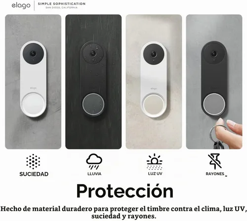 Vista 3 de elago Funda de silicona para Google Nest Hello Video Doorbell Negro