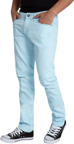 Vista 4 de WULFUL Pantalones de mezclilla ajustados y elásticos cómodos para hombre