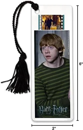 Vista 2 de Harry Potter - Reliquias de la Muerte - Ron Weasley - Marcapáginas de célula de la película - Marcapáginas de borla brillante para coleccionar