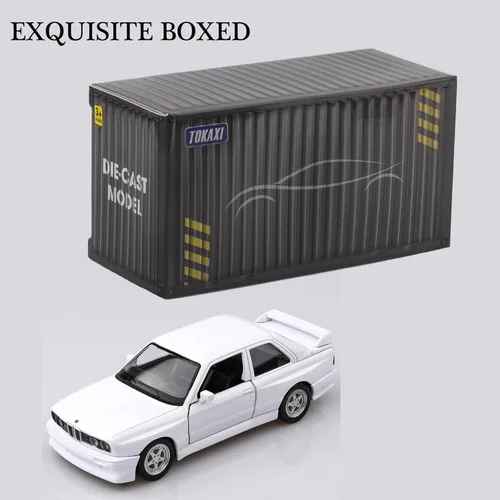 Vista 6 de TOKAXI 1/36 Escala 1987 BMW M3 Modelo de coches fundidos a presión, vehículos de tracción BMW E30 autos de juguete, regalos de autos para niños