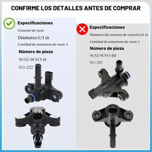 Vista 6 de Válvula de purga de recipiente de vapor 911-222 EVAP Válvula solenoide de purga de recipiente de vapor de emisiones evaporativas Compatible con Ford