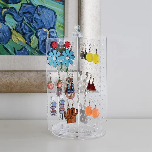 Vista 7 de Ikee Design Torre de soporte de joyería para collares, pulsera, aretes, anillo todo colgado