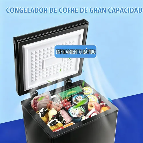 Vista 2 de WANAI - Congelador de pecho mini congelador profundo con capacidad compacta congeladores de congelación rápida para el hogar, oficina, dormitorio