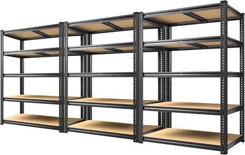 Vista 8 de REIBII Estantería de garaje de 60.1 pulgadas de alto, estantes de almacenamiento resistentes, 1800 libras, estantes de metal de 4 niveles ajustables