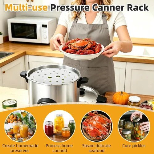 Vista 6 de 2 unids 85707 - Estante para latas a presión de 11 pulgadas para olla a presión Presto de 16 a 22 cuartos de galón Universal Steamer Rack for Home