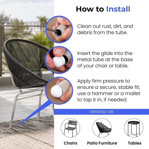 Vista 6 de Protectores de suelo para patas de silla de bola de calibre múltiple