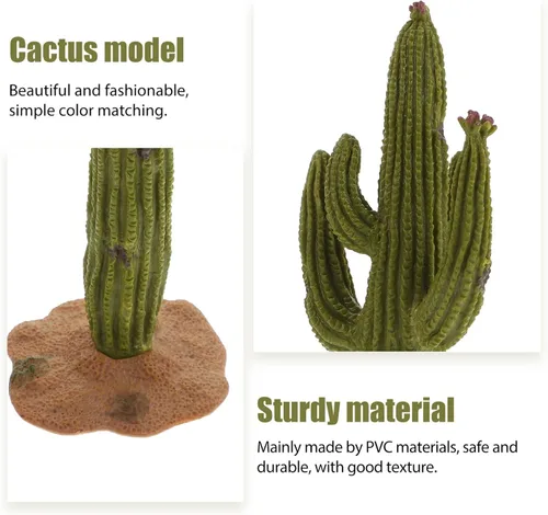 Vista 8 de Didiseaon Planta decorativa de cactus artificial, planta artificial en maceta, micro paisaje, decoración de cactus
