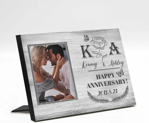 Vista 10 de Marco de fotos de boda personalizado con nombre de foto, regalos de boda personalizados para parejas, marco de fotos de boda personalizado, regalo