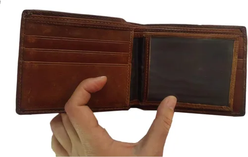Vista 72 de Hombres Cool Eagle Wolf Caballo Totem Cuero Vaca Vertical Cartera Cremallera Multi-tarjeta Titular, Tótem de caballo, Minimalista