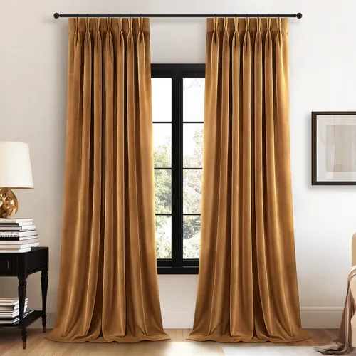 Vista 15 de Cortinas opacas de terciopelo gris pardo de 96 pulgadas de largo, para sala de estar y dormitorio, modernas, elegantes y de lujo, bloqueo de luz