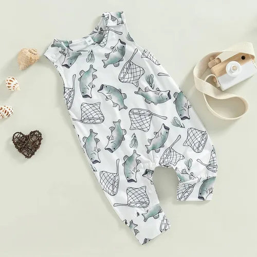Vista 3 de Conjunto de bebé niño con bonito diseño de dibujos animados sin mangas