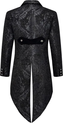 Vista 2 de Chaqueta steampunk vintage para hombre, disfraz gótico victoriano