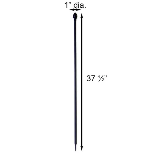 Vista 4 de Compra a granel de 12 postes para valla de jardín Panacea 87102, color negro, 37.5 pulgadas de alto cada uno