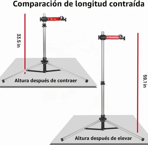 Vista 7 de West Biking Soporte de reparación de bicicletas (máximo 85 libras) – Soporte de trabajo plegable ajustable para bicicleta con liberación rápida