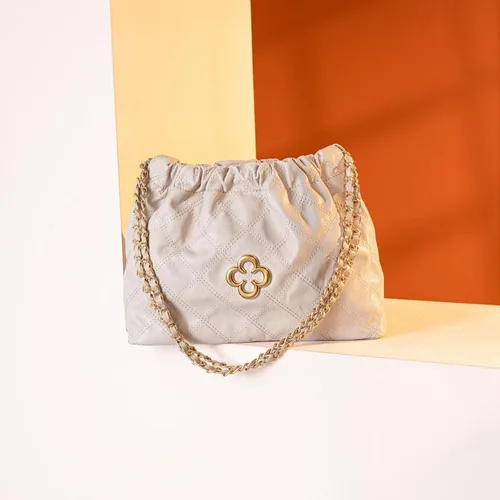 Vista 8 de Milan Chiva Bolso pequeño para mujer, bolso de mano con correa de cadena dorada