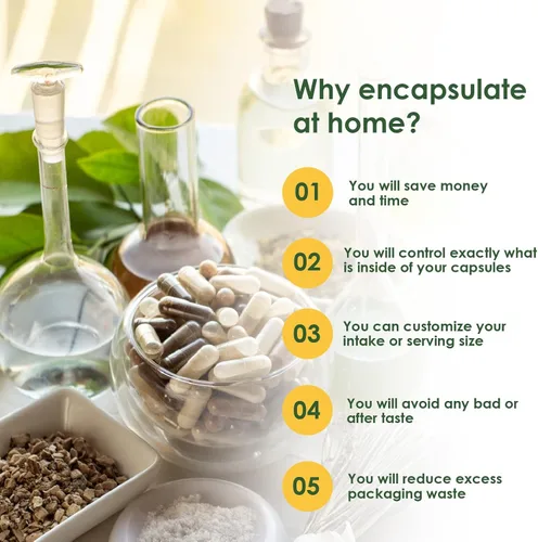 Vista 4 de Capsuline Spirulina - Cápsulas veganas vacías de color azul y azul, 100 unidades, cápsulas vacías vegetarianas para píldoras vacías, relleno