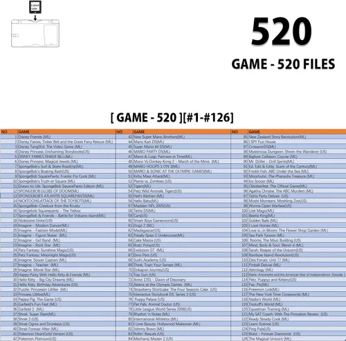 Vista 2 de Tarjeta de juego 520 en 1, cartucho de juego súper combinado adecuado para varios tipos de consolas