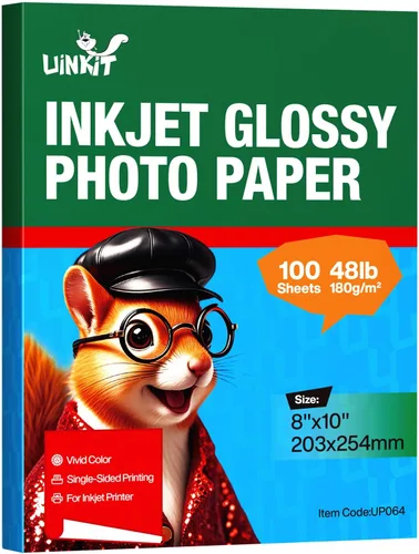 Vista 12 de Uinkit Papel fotográfico de inyección de tinta brillante de alta calidad, 4 x 6 pulgadas, 48 libras, 6.35 oz/m², 100 hojas, calidad fotográfica