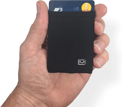 Vista 2 de Modern Carry Tarjetero elástico minimalista, cartera minimalista ultra fina para hombres y mujeres, tarjetero de crédito y tarjetas de visita