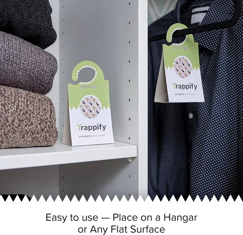 Vista 4 de Trappify Trampas adhesivas para polillas para ropa, trampas para polillas de despensa de monitoreo para interiores de casa, trampa de pegamento