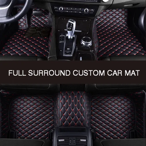 Vista 6 de Tapete de cuero para automóvil para Nissans X-Trail T31/T32 Murano Frontier Fuga Note Navara NV 3500 2500 280ZX (color todo negro)
