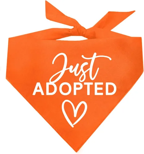 Vista 7 de Just Adopted - Bandana para perro, triángulo ajustable 100% algodón, fabricada en Estados Unidos, sesión de fotos para eventos de adopción, rescate
