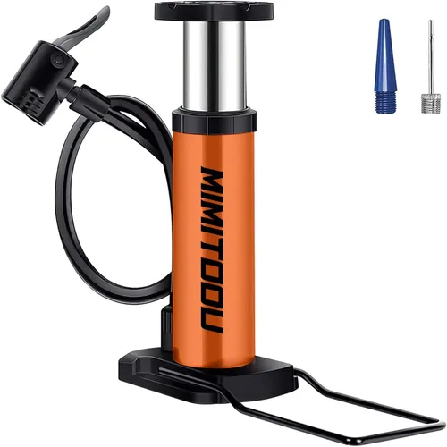 Vista 8 de Bomba para Bicicleta, Mini Bomba de Bicicleta Portátil Bomba de Piso para Bicicleta con Válvulas Presta y Schrader Bomba de Aire de Piso
