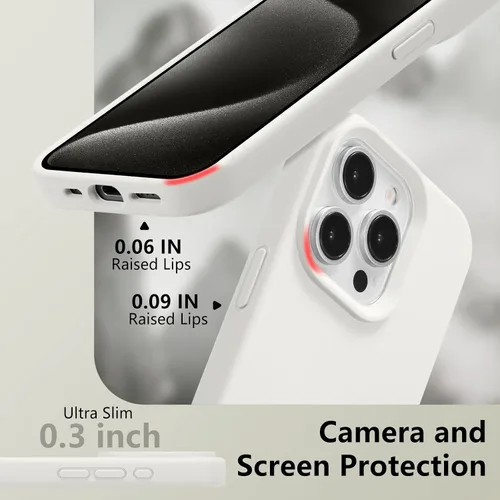 Vista 162 de Funda magnética de silicona para iPhone 13 Pro, color blanco antiguo [Compatible con Magsafe] [Forro de microfibra suave antiarañazos], funda