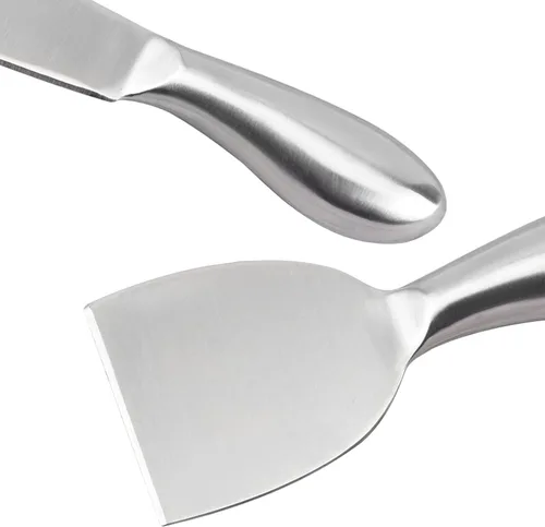 Vista 5 de VANRA Juego de 6 cuchillos de queso de acero inoxidable con esparcidor de mantequilla y tenedor para tablas de embutidos y platos de queso