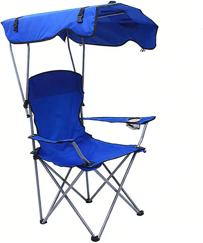 Vista 14 de Camping Folding Chair with Canopy Outdoor Portable Beach Canopy Outdoor Fishing Portable Sun Shade Folding Oxford Fabric Black 50 * 50 * 90/120CM