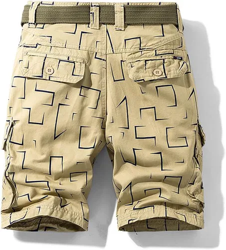 Vista 4 de Men Cargo Shorts Classic Fit Lightweight Ripstop Pants Tactical Outdoor Work Short Trousers with Multi Pocket