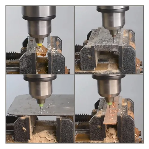 Vista 6 de Juego de 10 brocas para PCB, vástago de 1/8 "0.01 in Micro Twist Bit Carburo de flauta espiral para placa de circuito de impresión Piedra Dremel