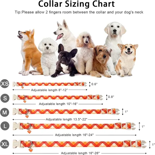 Vista 131 de Aring Pet Collar de algodón, ligero y ajustable, con hebilla de liberación rápida, para perros pequeños, medianos y grandes, para cachorros, S, Hoja
